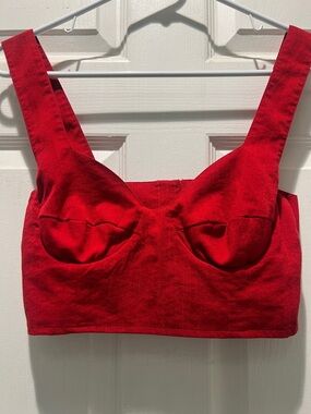 Goldie Red Structured Bust Crop Top